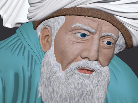 Mevlana Celaleddin-i Rumi Bas Relief 3D Print Model