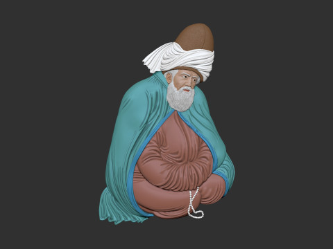 Mevlana Celaleddin-i Rumi Bas Relief Model do druku 3D