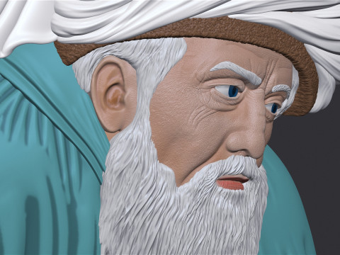 Mevlana Celaleddin-i Rumi Bas Relief Model do druku 3D