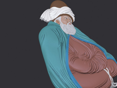 Mevlana Celaleddin-i Rumi Bas Relief Model do druku 3D