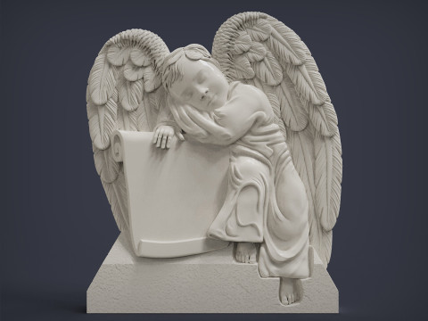Baby Angel Bas-Relief Modello di stampa 3D