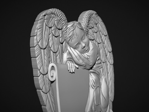Baby Angel Bas-Relief 3D 프린트 모델