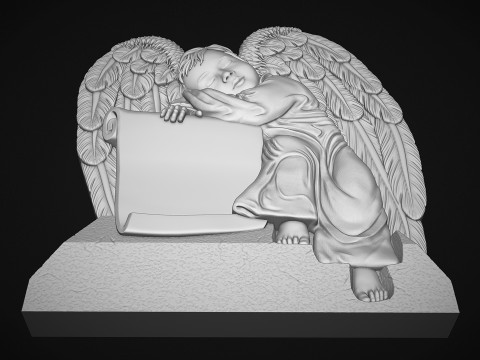 Baby Angel Bas-Relief 3D 프린트 모델