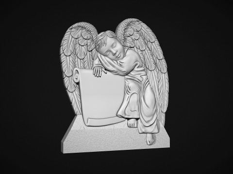 Baby Angel Bas-Relief 3D 프린트 모델
