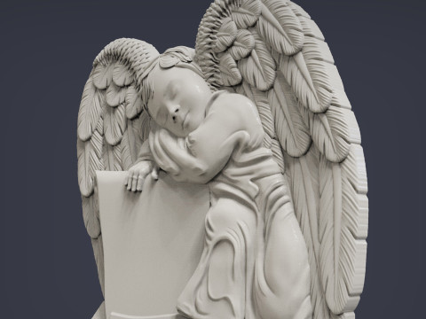Baby Angel Bas-Relief 3D 프린트 모델
