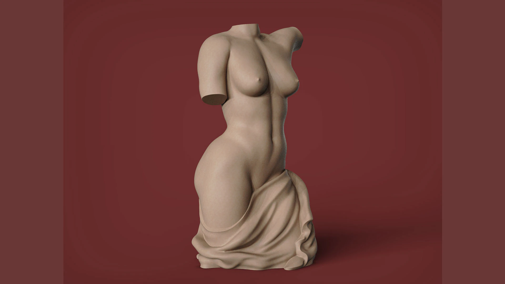 Female Torso 3D Print Model .c4d .max .obj .3ds .fbx .stl .blend 