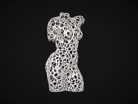 Female Torso Lattice Voronoi 3D 打印模型
