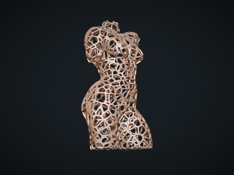 Female Torso Lattice Voronoi 3D 打印模型