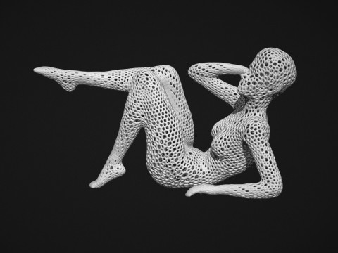 Female figure Lattice Voronoi 3D Print Model