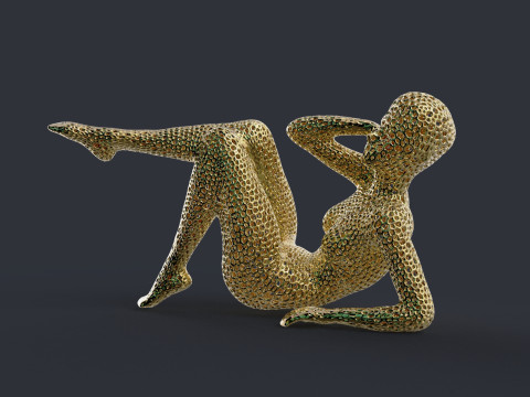 Female figure Lattice Voronoi 3D Druckmodell