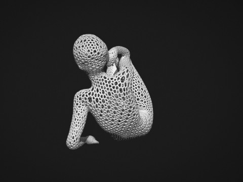 Female figure Lattice Voronoi 3D Druckmodell