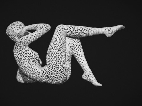 Female figure Lattice Voronoi 3D Druckmodell