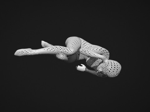 Female figure Lattice Voronoi 3D Druckmodell