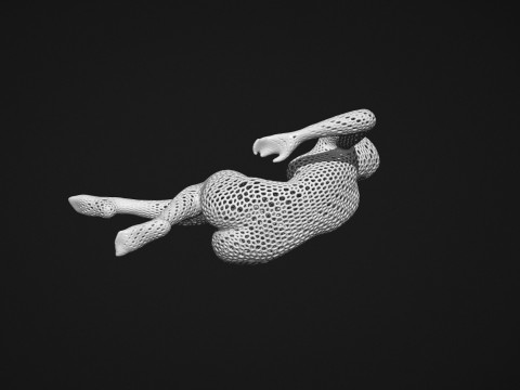 Female figure Lattice Voronoi 3D Druckmodell