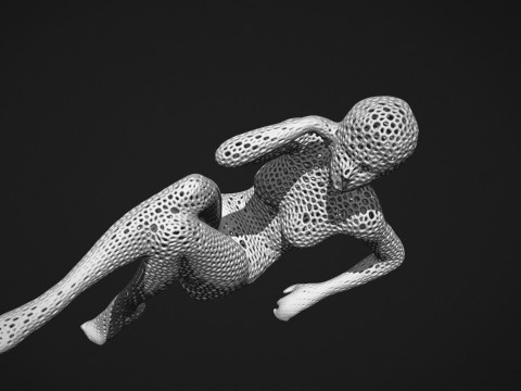 Female figure Lattice Voronoi 3D Druckmodell