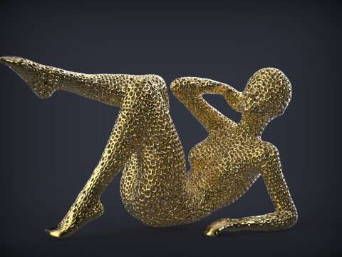 Female figure Lattice Voronoi 3D Druckmodell