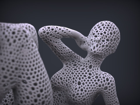 Female figure Lattice Voronoi 3D Druckmodell