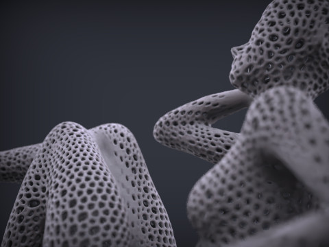 Female figure Lattice Voronoi 3D Druckmodell