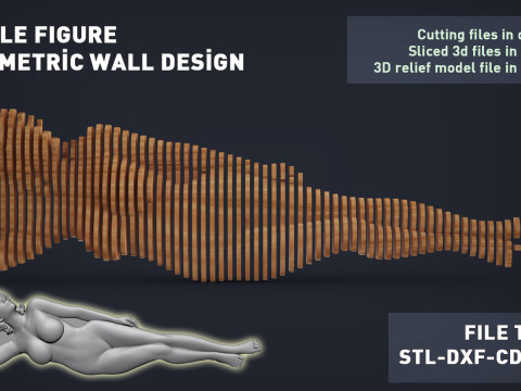 Female Figure Parametric Wall Art 3D 프린트 모델