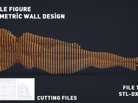 Female Figure Parametric Wall Art Modelo de Impressão 3D