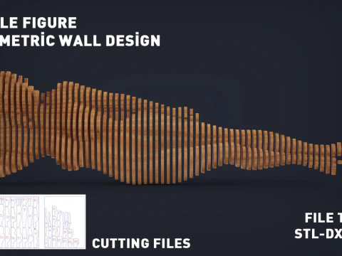 Female Figure Parametric Wall Art 3D Print Model
