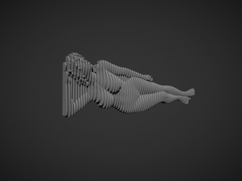 Female Figure Parametric Wall Art Modelo de Impressão 3D