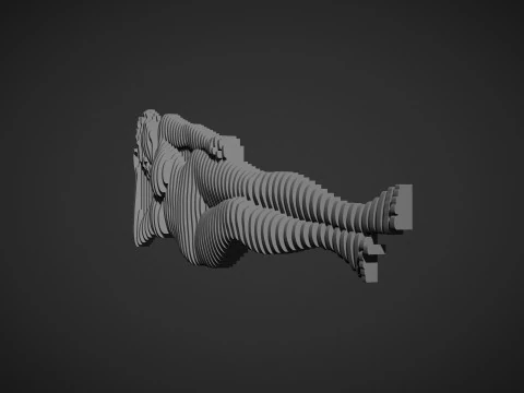 Female Figure Parametric Wall Art 3D Print Model