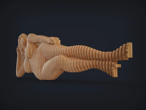 Female Figure Parametric Wall Art 3D Print Model