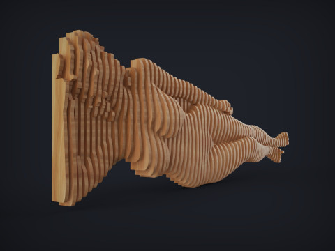 Female Figure Parametric Wall Art Modelo de Impressão 3D