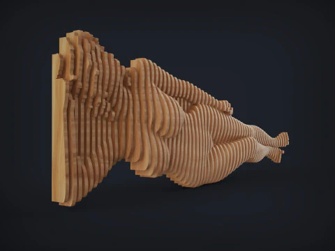 Female Figure Parametric Wall Art 3D Print Model