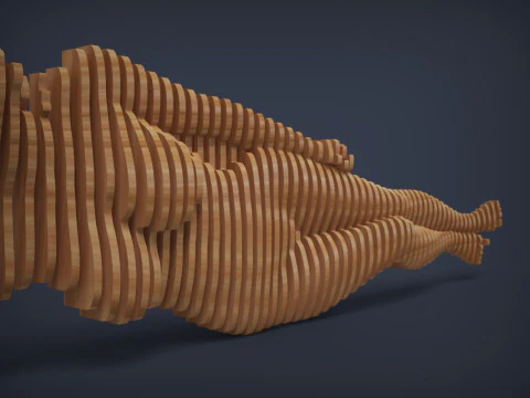 Female Figure Parametric Wall Art 3D Print Model