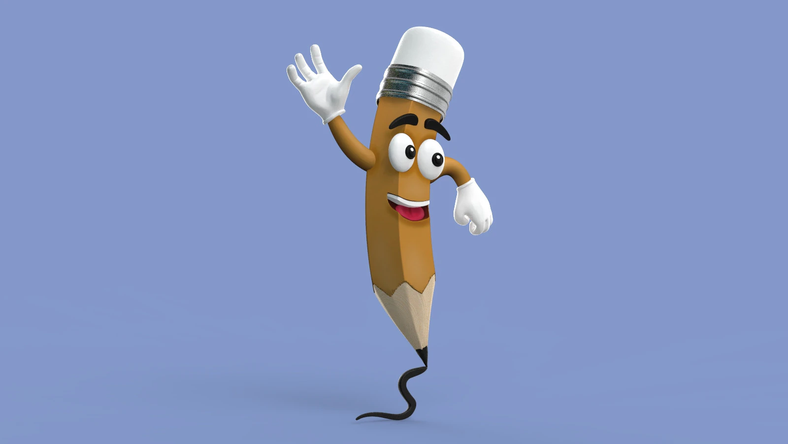 Cartoon Pencil 3D Model .c4d .max .obj .3ds .fbx .stl .blend