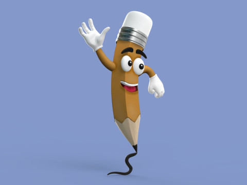 Cartoon Pencil 3D Model