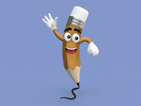 Cartoon Pencil 3D Model