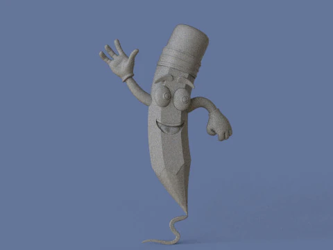 Cartoon Pencil 3D Model