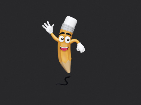 Cartoon Pencil Modello 3D