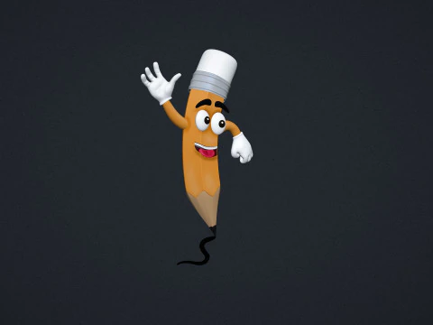 Cartoon Pencil 3D Model