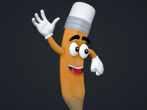 Cartoon Pencil 3D Model