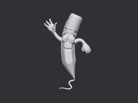 Cartoon Pencil Modello 3D