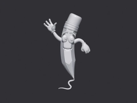 Cartoon Pencil 3D Model