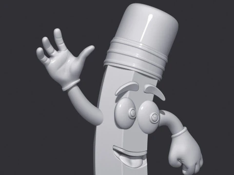 Cartoon Pencil 3D Model
