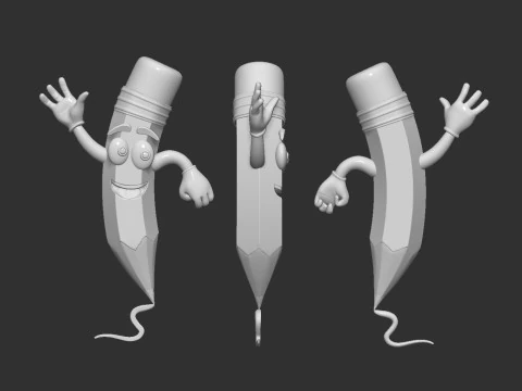 Cartoon Pencil 3D Model