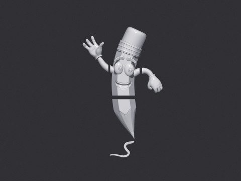 Cartoon Pencil Modello 3D