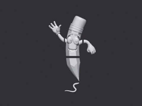 Cartoon Pencil 3D Model