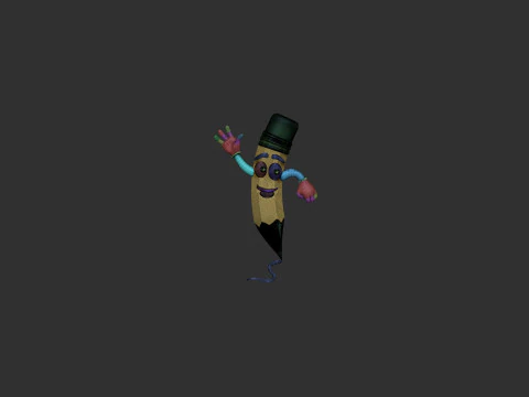 Cartoon Pencil 3D Model