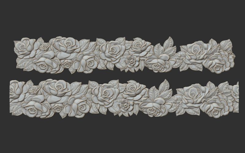 Roses Decorative Seamless Molding Modelo de impresión 3D .c4d .max .obj .3ds .fbx .stl .blend