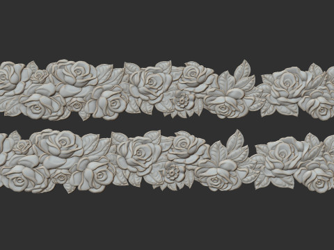 Roses Decorative Seamless Molding 3D प्रिंट मॉडल
