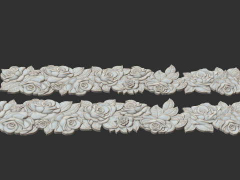 Roses Decorative Seamless Molding Modelo de impresión 3D