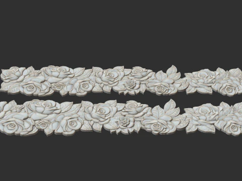 Roses Decorative Seamless Molding 3D Print Model
