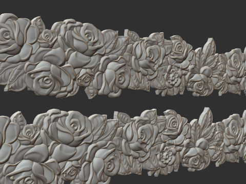 Roses Decorative Seamless Molding Modelo de impresión 3D